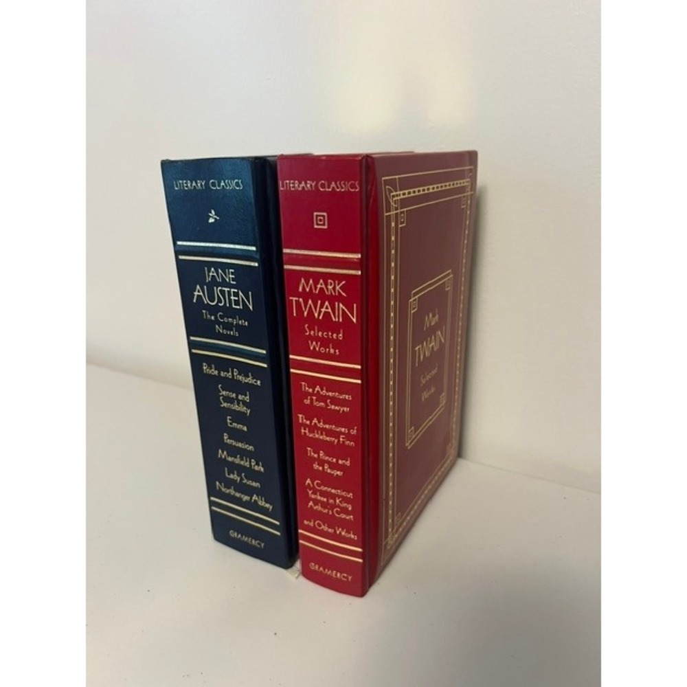 Jane Austen Complete Novels & Mark Twain Selected Works Gramercy Hardcover Set